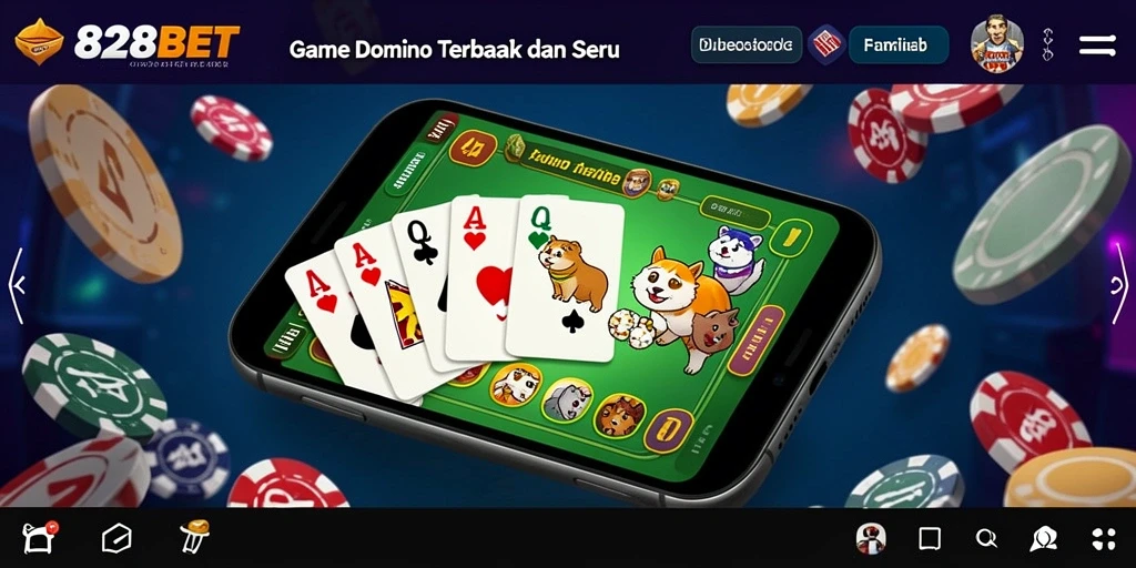 Tampilan gameplay seru di 828BET saat bermain Domino.
