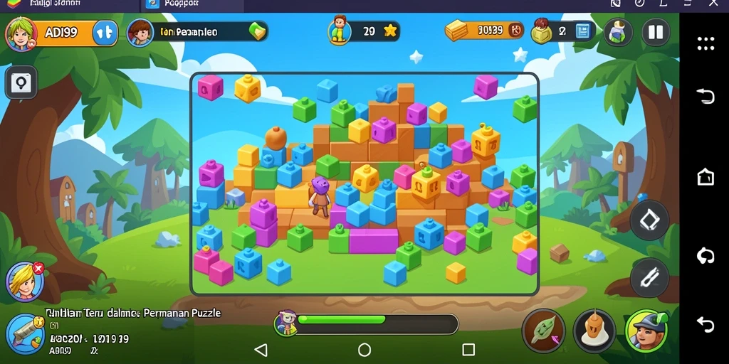 Tangkapan layar gameplay ADI99 menampilkan suasana seru permainan puzzle.