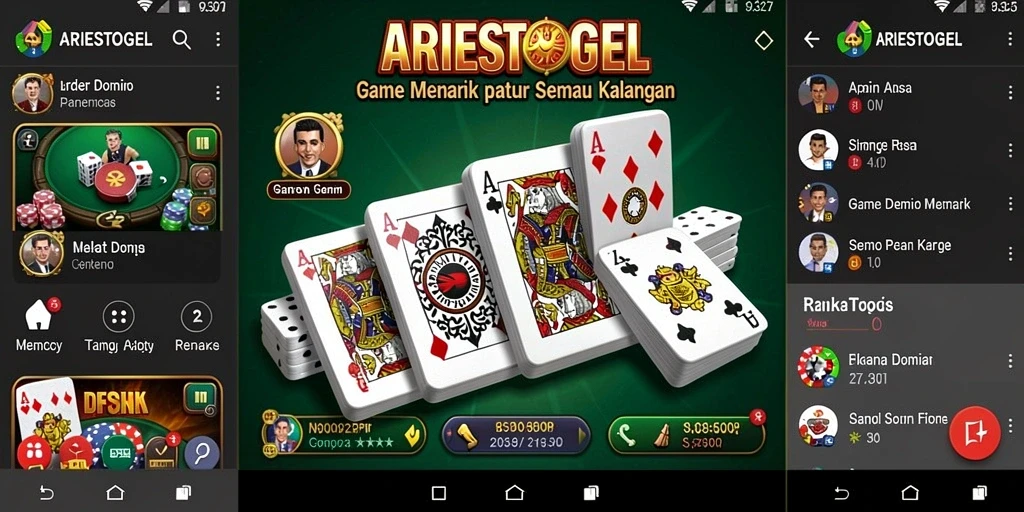 Tampilan gameplay seru dalam ARIESTOGEL game Domino.