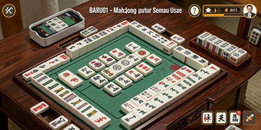 Tampilan gameplay BARU01 yang menarik dengan elemen Mahjong yang khas.