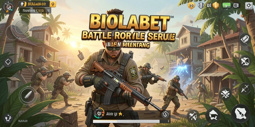 Tangkapan layar gameplay BIOLABET yang menampilkan aksi intens Battle Royale.