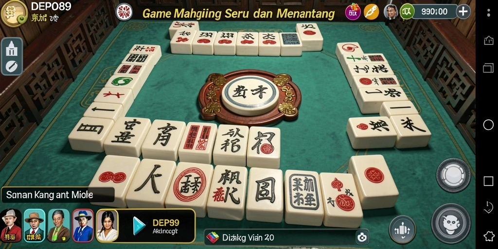 Screenshot gameplay DEPO89 menampilkan suasana permainan Mahjong yang seru.