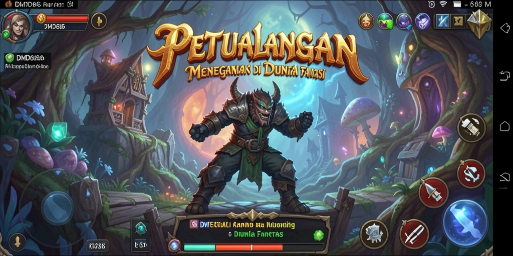 Tangkapan layar utama DMD686 menampilkan aksi seru dalam petualangan epik.