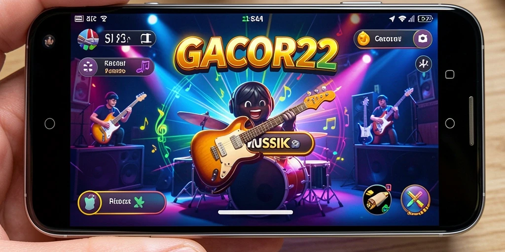Tampilan gameplay <strong>GACOR22</strong> yang dinamis dan interaktif saat bermain musik.