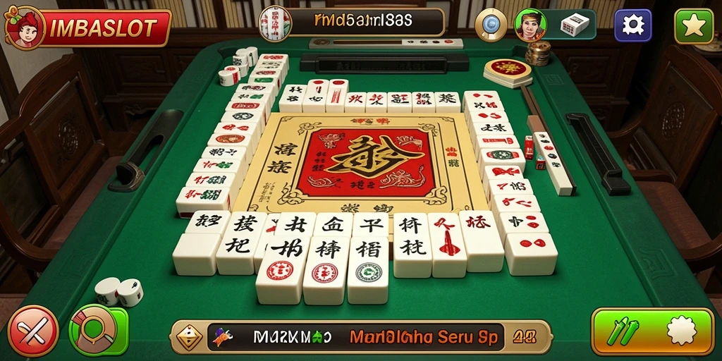 Tampilan menarik dari gameplay IMBASLOT yang menjanjikan kesenangan Mahjong.