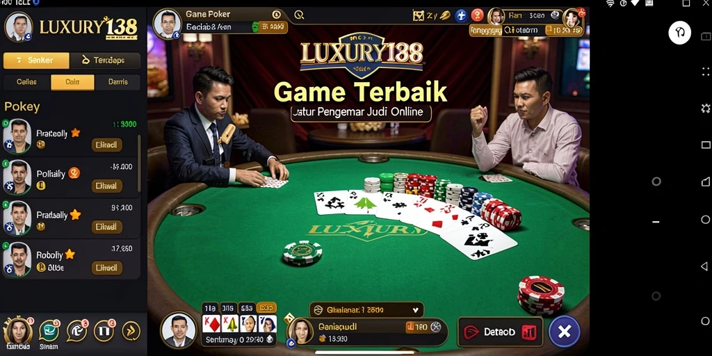 Tampilan gameplay menarik LUXURY138 dengan suasana Poker yang mendebarkan.