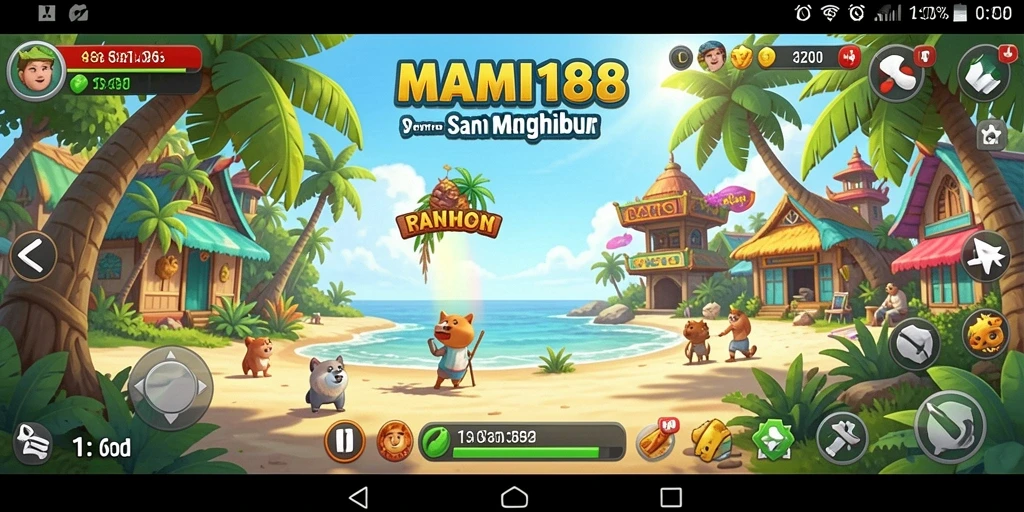 Tampilan gameplay casual MAMI188 yang ceria dan menawan.