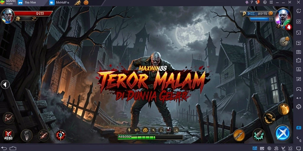 Tangkapan layar gameplay MAXWIN88 menampilkan suasana horror yang mengerikan.