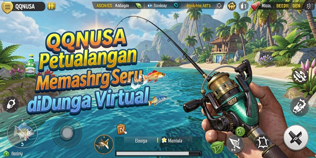Gameplay seru memancing di lokasi indah.